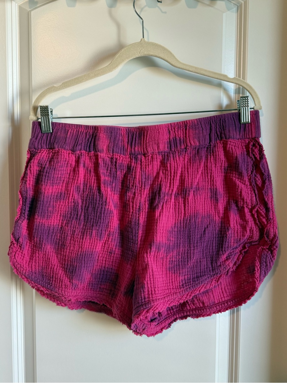 Time and Tru Pink and Purple Tie-Dye Lounge Shorts